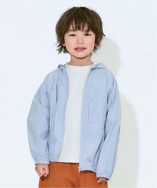 b・ROOM(ビールーム)の「【太陽から守る】【UVカット】【接触冷感】フルジップパーカ【子供服】【キッズ】【男の子】【女の子】(ブルゾン・キッズ・ブラック/ブルーグレー/黄緑系・150cm/110cm/100cm/120cm/130cm/140cm)」の2枚目の写真
