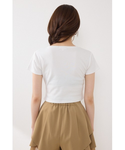 rienda(リエンダ)の「ラインストーンコンパクトロゴTシャツ 春服 夏服(Tシャツ/カットソー・レディース・レッド/ホワイト/ネイビー・FREE)」の11枚目の写真