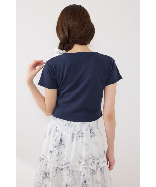 rienda(リエンダ)の「ラインストーンコンパクトロゴTシャツ 春服 夏服(Tシャツ/カットソー・レディース・レッド/ホワイト/ネイビー・FREE)」の19枚目の写真