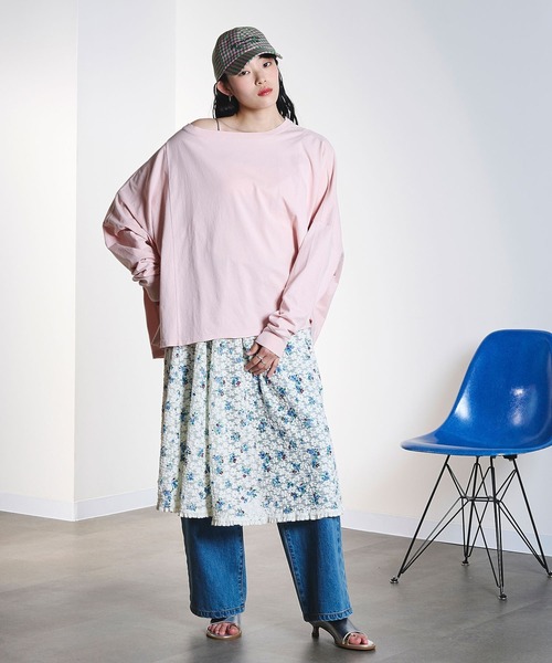 ROSE BUD(ローズバッド)の「(CREOLME)VINTAGE LIKE BIG TOP(Tシャツ/カットソー・レディース・ネイビー/ライトピンク・ONE SIZE)」の16枚目の写真