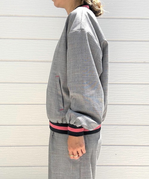 Q（キュー）の「チェックブルゾン（ブルゾン・レディース・ブラック系/ブラウン系・MEDIUM）」の14枚目の写真