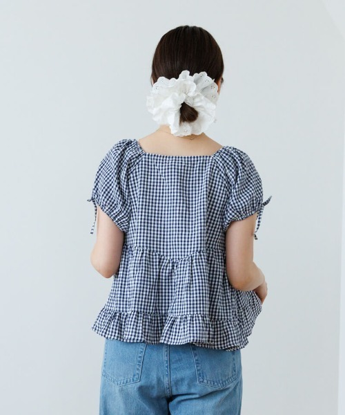 flower（フラワー）の「グラッドリボンブラウス（シャツ/ブラウス・レディース・ホワイト/ネイビー・FREE）」の5枚目の写真