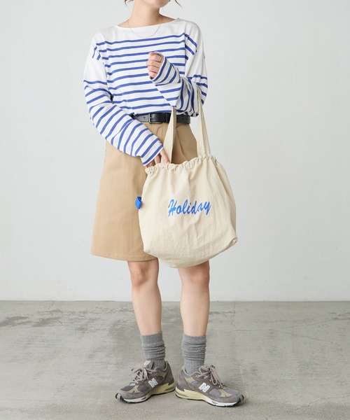 BONLECILL Marche(ボンルシールマルシェ)の「【BONLECILL Marche】《A4収納》HOLIDAYロゴトートバッグ(トートバッグ・レディース・レッド/ブルー/イエロー/アイボリー・FREE)」の10枚目の写真