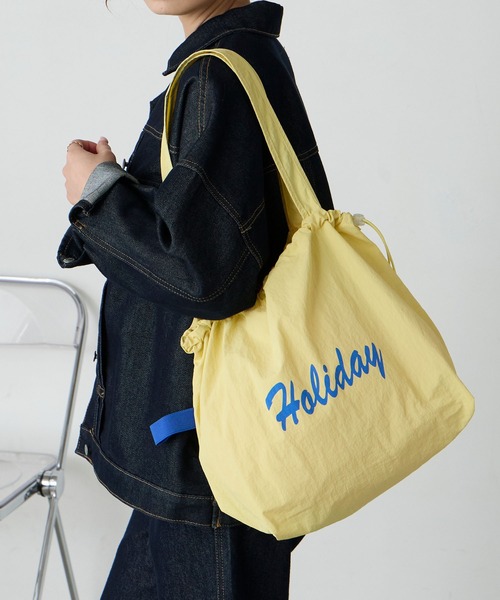 BONLECILL Marche(ボンルシールマルシェ)の「【BONLECILL Marche】《A4収納》HOLIDAYロゴトートバッグ(トートバッグ・レディース・レッド/ブルー/イエロー/アイボリー・FREE)」の19枚目の写真