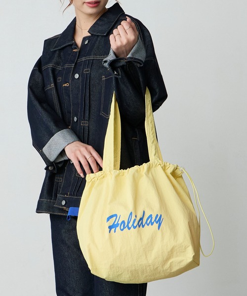 BONLECILL Marche(ボンルシールマルシェ)の「【BONLECILL Marche】《A4収納》HOLIDAYロゴトートバッグ(トートバッグ・レディース・レッド/ブルー/イエロー/アイボリー・FREE)」の20枚目の写真