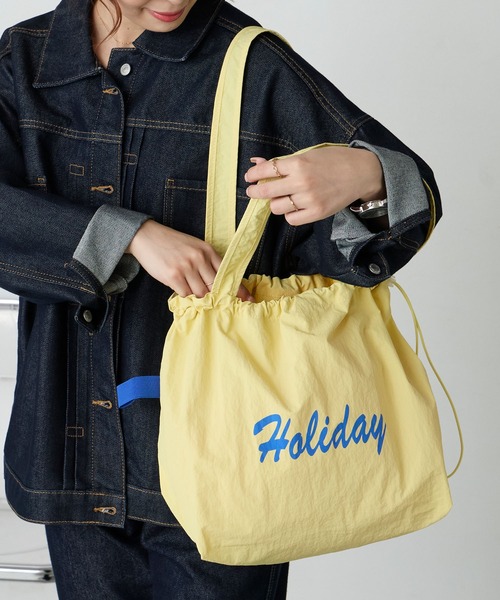 BONLECILL Marche(ボンルシールマルシェ)の「【BONLECILL Marche】《A4収納》HOLIDAYロゴトートバッグ(トートバッグ・レディース・レッド/ブルー/イエロー/アイボリー・FREE)」の21枚目の写真