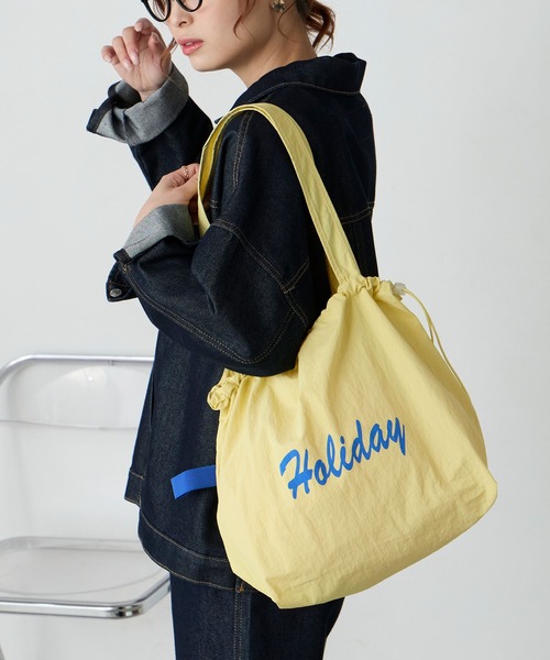 BONLECILL Marche(ボンルシールマルシェ)の「【BONLECILL Marche】《A4収納》HOLIDAYロゴトートバッグ(トートバッグ・レディース・レッド/ブルー/イエロー/アイボリー・FREE)」の22枚目の写真