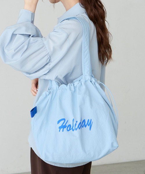 BONLECILL Marche(ボンルシールマルシェ)の「【BONLECILL Marche】《A4収納》HOLIDAYロゴトートバッグ(トートバッグ・レディース・レッド/ブルー/イエロー/アイボリー・FREE)」の12枚目の写真