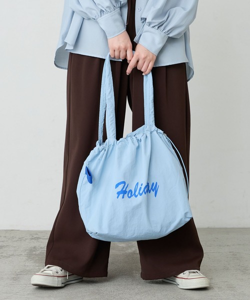 BONLECILL Marche(ボンルシールマルシェ)の「【BONLECILL Marche】《A4収納》HOLIDAYロゴトートバッグ(トートバッグ・レディース・レッド/ブルー/イエロー/アイボリー・FREE)」の14枚目の写真