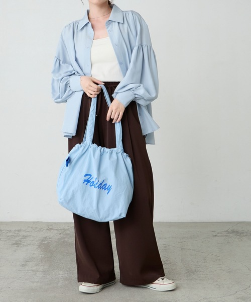 BONLECILL Marche(ボンルシールマルシェ)の「【BONLECILL Marche】《A4収納》HOLIDAYロゴトートバッグ(トートバッグ・レディース・レッド/ブルー/イエロー/アイボリー・FREE)」の16枚目の写真