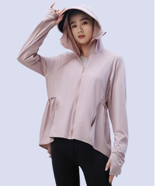 AMELY(エミリー)の「UVカット フルガード パーカー(パーカー・レディース・グレー/ライトグレー/ピンク/ホワイト/イエロー/グレー系その他・フリー)」の18枚目の写真