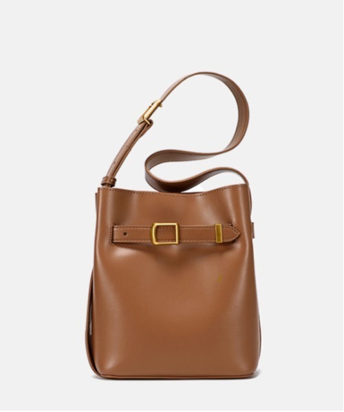 NiiNa(ニーナ)の「【 NiiNa / ニーナ 】高品質牛革 ワンハンドル ショルダー バケット レザーバッグ(ショルダーバッグ・レディース・ブラック・FREE)」の4枚目の写真