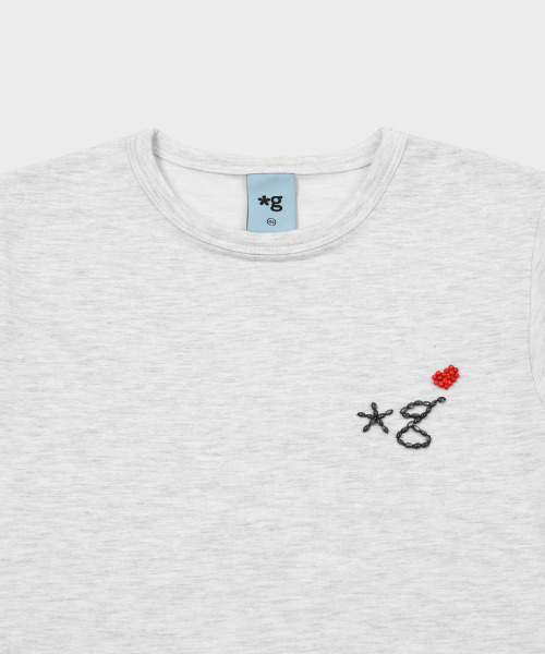 GRUNDEN(グルンデン)の「BEADED LOGO T-SHIRT (LIGHT GREY)_G26BWJTS01(Tシャツ/カットソー・レディース・その他・OS)」の3枚目の写真