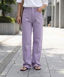 デニムパンツ（パープル/紫色系・ワイド・ルーズ）ファッション通販