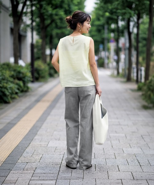 STYLE DELI(スタイルデリ)の「暑くない洗い加工カラーデニム(デニムパンツ・レディース・パープル/ライトグレー・M/S/L)」の3枚目の写真