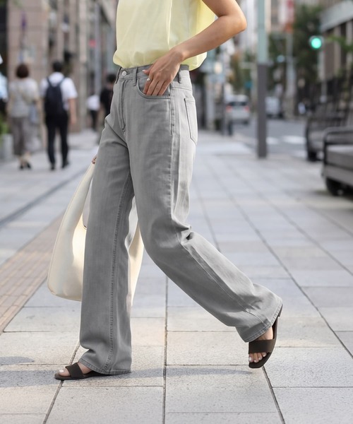 STYLE DELI(スタイルデリ)の「暑くない洗い加工カラーデニム(デニムパンツ・レディース・パープル/ライトグレー・M/S/L)」の4枚目の写真