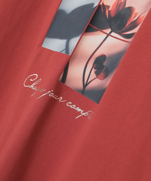 GLACIER lusso(グラシアルッソ)の「【美冷・接触冷感・UVカット・遮熱】フォトプリントTシャツ(Tシャツ/カットソー・レディース・スミクロ/ブラウン/ダークオレンジ/アイボリー・M/LL/L/S)」の11枚目の写真