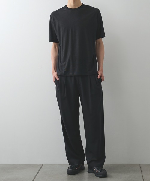 markaware(マーカウェア)の「【marka/マーカ】ラミー天竺 / クルーネックTee / CREW NECK TEE(Tシャツ/カットソー・メンズ・ダークグレー/ブラック・2/1)」の3枚目の写真