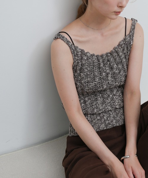 select MOCA(セレクトモカ)の「ミックス編みサマーニットキャミソール(ベスト・レディース・チャコールグレー/グレー/ベージュ・FREE)」の20枚目の写真