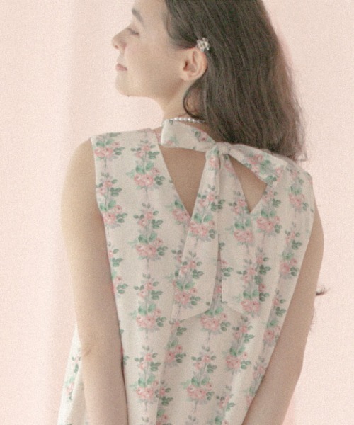Cath Kidston(キャスキッドソン)の「バックリボンドレス Garden Stripe(ワンピース・レディース・ネイビー・FREE)」の22枚目の写真