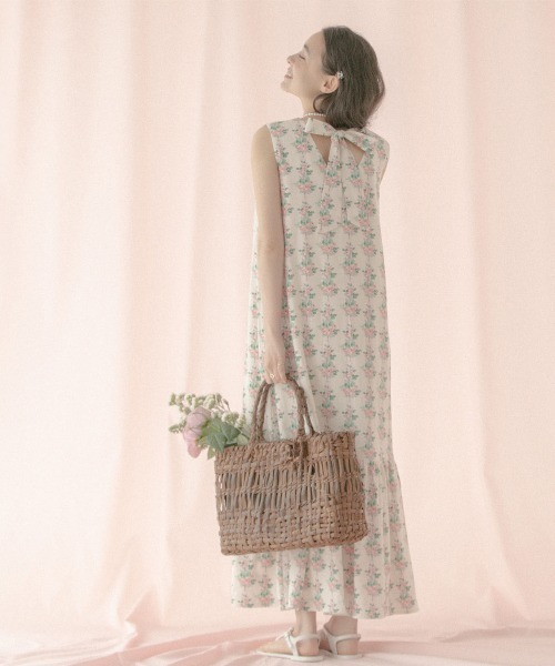 Cath Kidston(キャスキッドソン)の「バックリボンドレス Garden Stripe(ワンピース・レディース・ネイビー・FREE)」の6枚目の写真