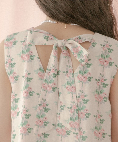 Cath Kidston(キャスキッドソン)の「バックリボンドレス Garden Stripe(ワンピース・レディース・ネイビー・FREE)」の10枚目の写真
