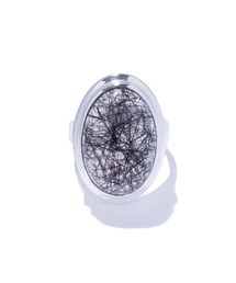 【quip queint】oval nebula ring black rutille/オーバル ネビュラ リング ブラックルチル シルバー