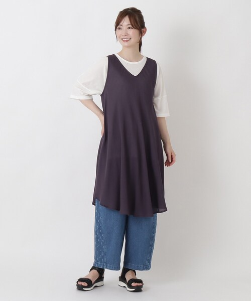 one'sterrace(ワンズテラス)の「リゾート アンブレラワンピース(ワンピース・レディース・ブラック系8/グレー系4・02)」の5枚目の写真