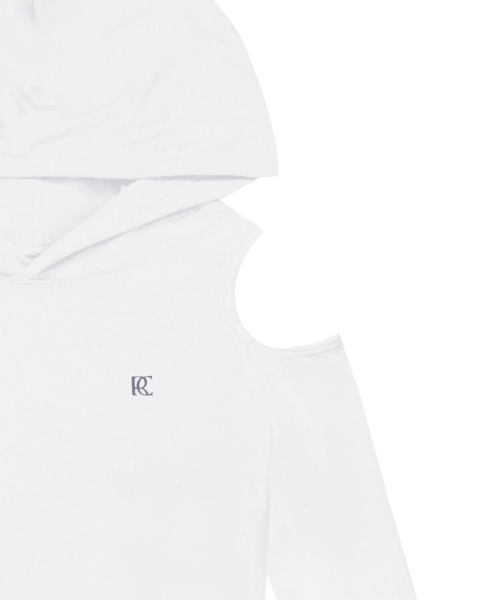 ROCKCAKE(ロックケーキ)の「Asymmetry Sleeve hoodie - White(Tシャツ/カットソー・レディース・その他・SMALL)」の4枚目の写真