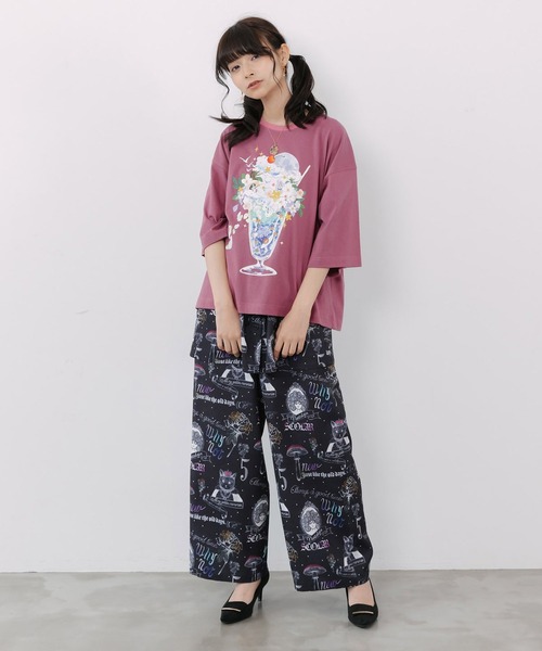 ScoLar(スカラー)の「ScoLar(スカラー) アンティーク柄 3way巻きスカート付きパンツ(その他パンツ・レディース・ブラック/アイボリー・MEDIUM)」の17枚目の写真