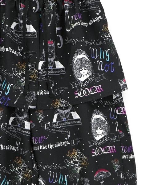 ScoLar(スカラー)の「ScoLar(スカラー) アンティーク柄 3way巻きスカート付きパンツ(その他パンツ・レディース・ブラック/アイボリー・MEDIUM)」の5枚目の写真