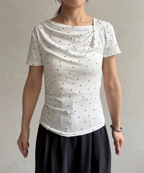 Thevon（ゼボン）の「ドットドレープTシャツ（Tシャツ/カットソー・レディース・ブラック/レッド/オフホワイト・FREE）」の20枚目の写真