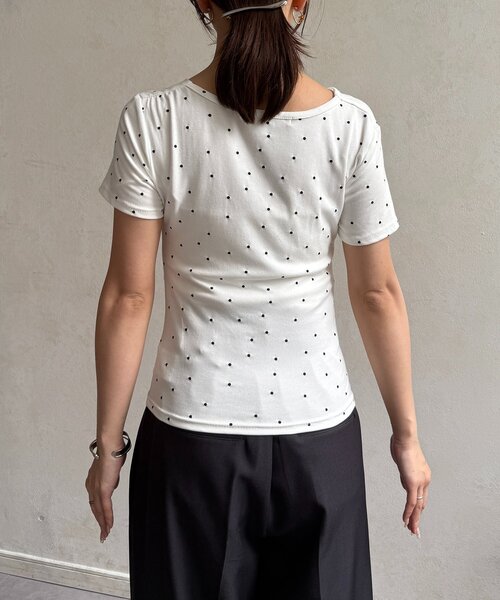 Thevon（ゼボン）の「ドットドレープTシャツ（Tシャツ/カットソー・レディース・ブラック/レッド/オフホワイト・FREE）」の21枚目の写真