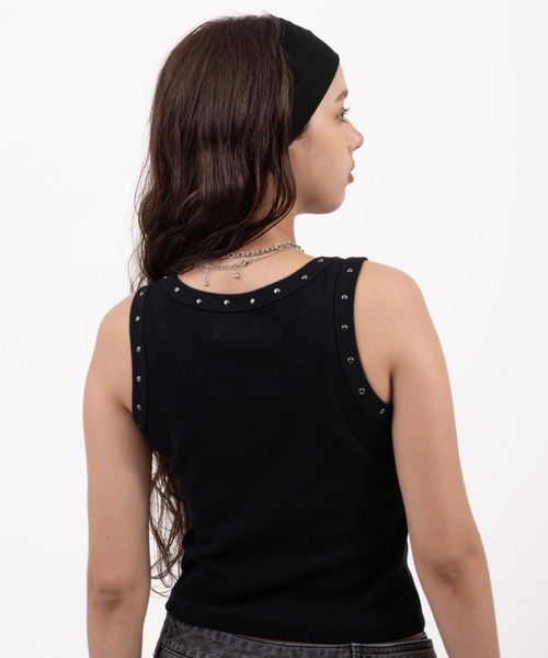 atmos pink（アトモスピンク）の「atmos pink Studs Tank Top / アトモス ピンク スタッズ タンクトップ（タンクトップ・レディース・ホワイト/ブラック/カーキ・FREE）」の13枚目の写真