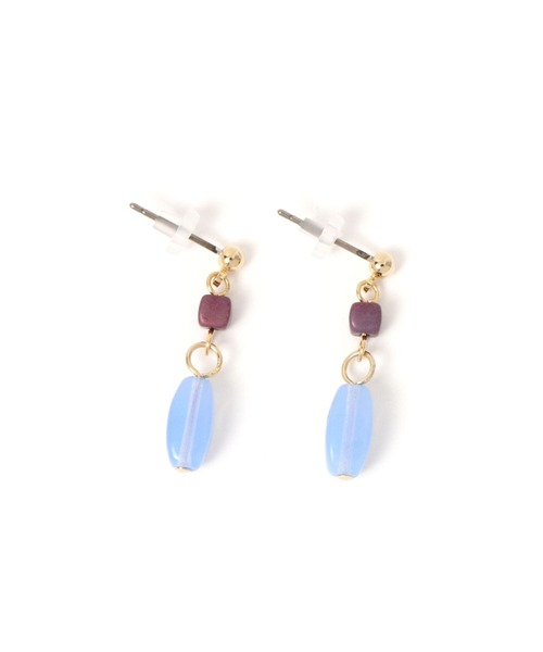 GLOBAL WORK(グローバルワーク)の「MADE IN JAPAN/チェコビーズピアス/898878(ピアス(両耳用)・レディース・ライトブルー/ブラウン/ホワイト・FREE)」の1枚目の写真