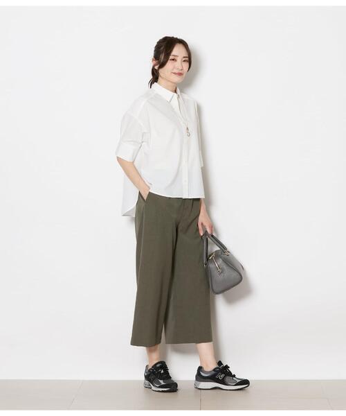 NEWYORKER(ニューヨーカー)の「ワイドクロップドパンツ レディース 手洗い可能(その他パンツ・レディース・ネイビー/カーキ/ブラウン・MEDIUM/LARGE)」の15枚目の写真
