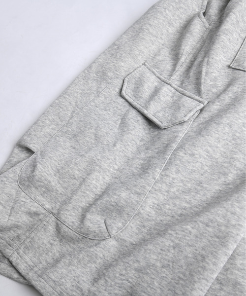 neos（ネオス）の「【neos】スウェット カーゴパンツ メンズ ワイド バレルシルエット クロップド丈 ハーフパンツ ひざ下丈 ピグメント風（カーゴパンツ・メンズ・グレー/ブラック・MEDIUM/LARGE/X-LARGE）」の8枚目の写真
