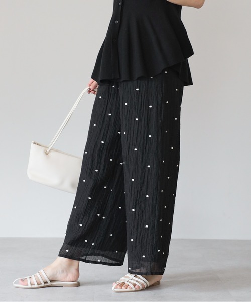 amini(アミニ)の「シアーワッシャーアソート刺繍パンツ(その他パンツ・レディース・ブラウン系その他2/ホワイト系その他2/ブラウン系その他/ブラック系その他/ブラック系その他2/ホワイト系その他・MEDIUM)」の4枚目の写真