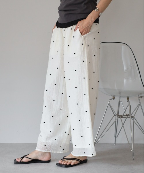 amini(アミニ)の「シアーワッシャーアソート刺繍パンツ(その他パンツ・レディース・ブラウン系その他2/ホワイト系その他2/ブラウン系その他/ブラック系その他/ブラック系その他2/ホワイト系その他・MEDIUM)」の8枚目の写真