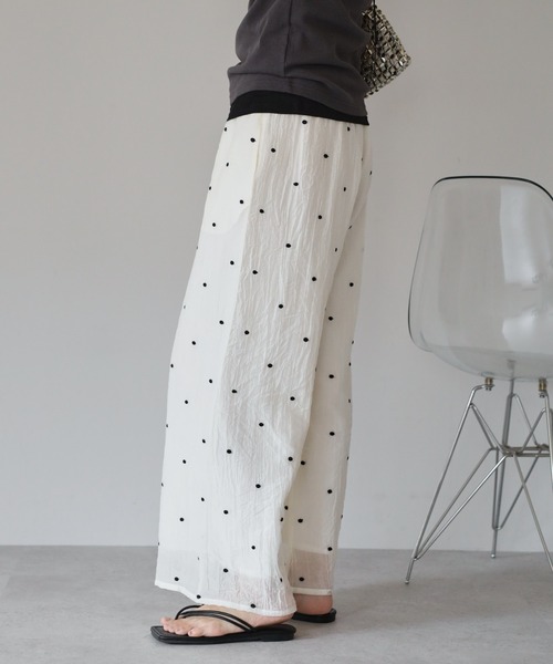 amini(アミニ)の「シアーワッシャーアソート刺繍パンツ(その他パンツ・レディース・ブラウン系その他2/ホワイト系その他2/ブラウン系その他/ブラック系その他/ブラック系その他2/ホワイト系その他・MEDIUM)」の9枚目の写真