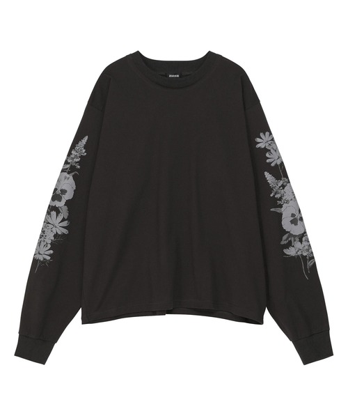 ZUCCa(ズッカ)の「FLOWER SLEEVE T / カットソー(スウェット・レディース・ダークグレー/ベージュ/ライトグレー・M size/XL)」の3枚目の写真