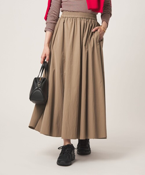 green label relaxing(グリーンレーベルリラクシング)の「ボリューム ギャザー スカート(スカート・レディース・ブラック/ベージュ/ダークブラウン・FREE)」の3枚目の写真