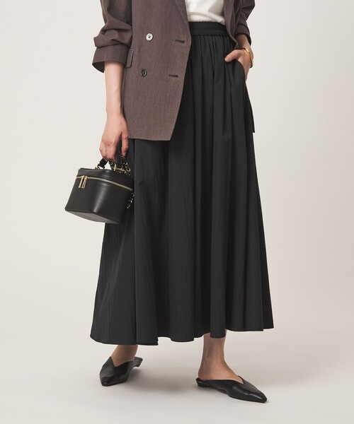green label relaxing(グリーンレーベルリラクシング)の「ボリューム ギャザー スカート(スカート・レディース・ブラック/ベージュ/ダークブラウン・FREE)」の2枚目の写真