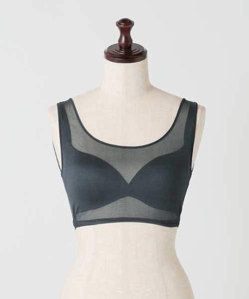 NICENICE MOMENT(ナイスナイスモーメント)の「《追加》NICENICE MOMENT/ナイスナイスモーメント MESH BRA TANK(その他アンダーウェア/インナー・レディース・ベージュ/ブラック/チャコールグレー・38/36)」の1枚目の写真