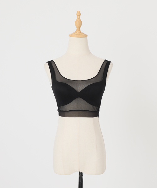 NICENICE MOMENT(ナイスナイスモーメント)の「《追加》NICENICE MOMENT/ナイスナイスモーメント MESH BRA TANK(その他アンダーウェア/インナー・レディース・ベージュ/ブラック/チャコールグレー・38/36)」の10枚目の写真