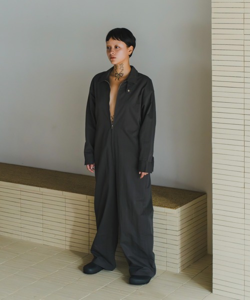 lit(リット)の「Military Twill Jump Suit(つなぎ/オールインワン・レディース・ブラック/チャコールグレー・36/38)」の1枚目の写真