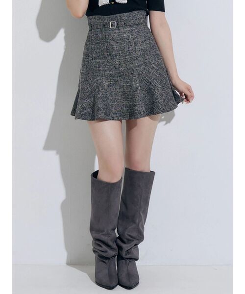 MERCURYDUO(マーキュリーデュオ)の「ベルテッドフレアミニスカート(スカート・レディース・グレー/ベビーピンク・MEDIUM/SMALL)」の16枚目の写真