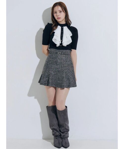 MERCURYDUO(マーキュリーデュオ)の「ベルテッドフレアミニスカート(スカート・レディース・グレー/ベビーピンク・MEDIUM/SMALL)」の20枚目の写真