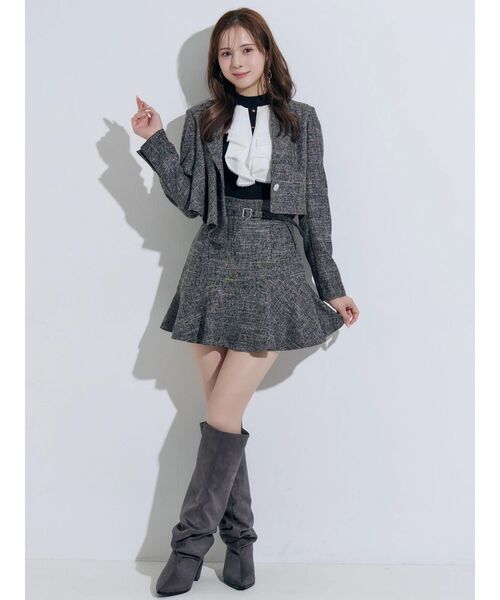 MERCURYDUO(マーキュリーデュオ)の「ベルテッドフレアミニスカート(スカート・レディース・グレー/ベビーピンク・MEDIUM/SMALL)」の21枚目の写真