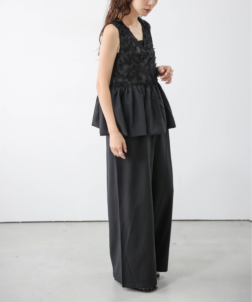 AMELY(エミリー)の「フラワージャガード オールインワン(つなぎ/オールインワン・レディース・ブラック/ブラウン/グリーン・M/L)」の6枚目の写真